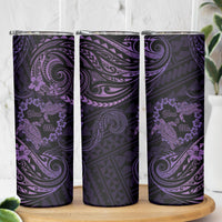 Polynesian Turtle Valentine Skinny Tumbler You And Me Purple Hibiscus Heart LT01 - Polynesian Pride