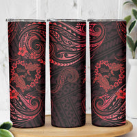 Polynesian Turtle Valentine Skinny Tumbler You And Me Red Hibiscus Heart LT01 - Polynesian Pride