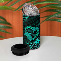 Polynesian Turtle Valentine 4 in 1 Can Cooler Tumbler You And Me Turquoise Hibiscus Heart LT01 - Polynesian Pride
