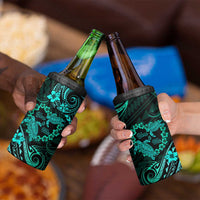 Polynesian Turtle Valentine 4 in 1 Can Cooler Tumbler You And Me Turquoise Hibiscus Heart LT01 - Polynesian Pride