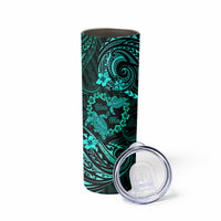 Polynesian Turtle Valentine Skinny Tumbler You And Me Turquoise Hibiscus Heart LT01 - Polynesian Pride