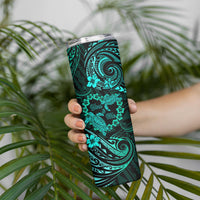 Polynesian Turtle Valentine Skinny Tumbler You And Me Turquoise Hibiscus Heart LT01 - Polynesian Pride