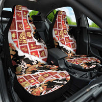 Hawaii Japanese Culture Black Car Seat Cover Spring Cranes Aloha Pattern LT01 One Size Black - Polynesian Pride