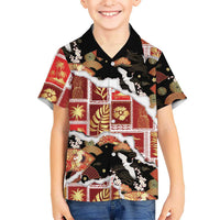 Hawaii Japanese Culture Black Hawaiian Shirt Spring Cranes Aloha Pattern