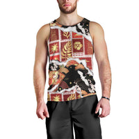 Hawaii Japanese Culture Black Men Tank Top Spring Cranes Aloha Pattern