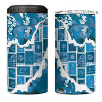 Hawaii Japanese Culture Blue 4 in 1 Can Cooler Tumbler Spring Cranes Aloha Pattern LT01 One Size: 16 oz Blue - Polynesian Pride