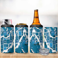 Hawaii Japanese Culture Blue 4 in 1 Can Cooler Tumbler Spring Cranes Aloha Pattern LT01 - Polynesian Pride