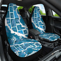 Hawaii Japanese Culture Blue Car Seat Cover Spring Cranes Aloha Pattern LT01 One Size Blue - Polynesian Pride