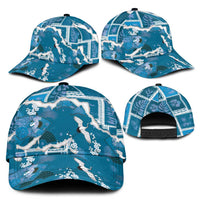 Hawaii Japanese Culture Blue Classic Cap Spring Cranes Aloha Pattern