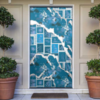Hawaii Japanese Culture Blue Door Cover Spring Cranes Aloha Pattern LT01 Blue - Polynesian Pride