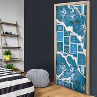 Hawaii Japanese Culture Blue Door Cover Spring Cranes Aloha Pattern LT01 - Polynesian Pride