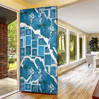 Hawaii Japanese Culture Blue Door Cover Spring Cranes Aloha Pattern LT01 - Polynesian Pride