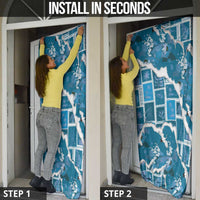 Hawaii Japanese Culture Blue Door Cover Spring Cranes Aloha Pattern LT01 - Polynesian Pride