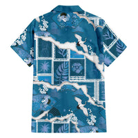 Hawaii Japanese Culture Blue Family Matching Off Shoulder Maxi Dress and Hawaiian Shirt Spring Cranes Aloha Pattern LT01 - Polynesian Pride