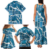 Hawaii Japanese Culture Blue Family Matching Tank Maxi Dress and Hawaiian Shirt Spring Cranes Aloha Pattern LT01 - Polynesian Pride
