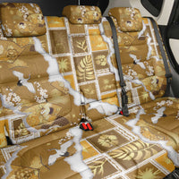 Hawaii Japanese Culture Gold Back Car Seat Cover Spring Cranes Aloha Pattern