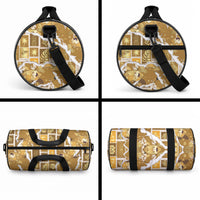 Hawaii Japanese Culture Gold Duffle Bag Spring Cranes Aloha Pattern LT01 - Polynesian Pride