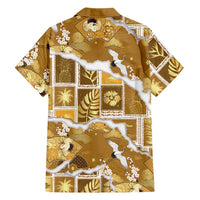 Hawaii Japanese Culture Gold Hawaiian Shirt Spring Cranes Aloha Pattern