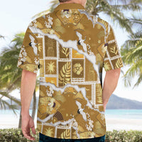 Hawaii Japanese Culture Gold Hawaiian Shirt Spring Cranes Aloha Pattern