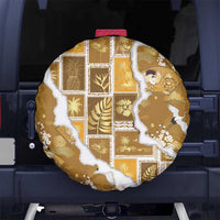Hawaii Japanese Culture Gold Spare Tire Cover Spring Cranes Aloha Pattern LT01 No hole Gold - Polynesian Pride