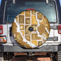 Hawaii Japanese Culture Gold Spare Tire Cover Spring Cranes Aloha Pattern LT01 Gold - Polynesian Pride