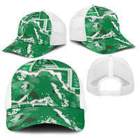 Hawaii Japanese Culture Green Baseball Net Cap Spring Cranes Aloha Pattern