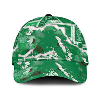 Hawaii Japanese Culture Green Classic Cap Spring Cranes Aloha Pattern