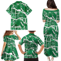 Hawaii Japanese Culture Green Family Matching Puletasi and Hawaiian Shirt Spring Cranes Aloha Pattern LT01 - Polynesian Pride