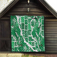 Hawaii Japanese Culture Green Quilt Spring Cranes Aloha Pattern