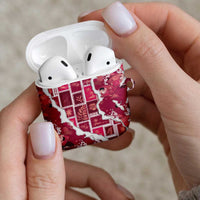 Hawaii Japanese Culture Pink AirPods Case Spring Cranes Aloha Pattern