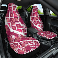 Hawaii Japanese Culture Pink Car Seat Cover Spring Cranes Aloha Pattern