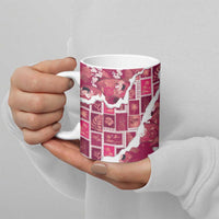 Hawaii Japanese Culture Pink Ceramic Mug Spring Cranes Aloha Pattern