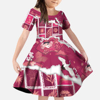 Hawaii Japanese Culture Pink Family Matching Mermaid Dress and Hawaiian Shirt Spring Cranes Aloha Pattern LT01 Daughter's Dress Pink - Polynesian Pride