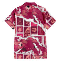 Hawaii Japanese Culture Pink Family Matching Off Shoulder Maxi Dress and Hawaiian Shirt Spring Cranes Aloha Pattern LT01 - Polynesian Pride