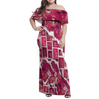 Hawaii Japanese Culture Pink Family Matching Off Shoulder Maxi Dress and Hawaiian Shirt Spring Cranes Aloha Pattern LT01 Mom's Dress Pink - Polynesian Pride