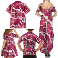 Hawaii Japanese Culture Pink Family Matching Summer Maxi Dress and Hawaiian Shirt Spring Cranes Aloha Pattern LT01 - Polynesian Pride