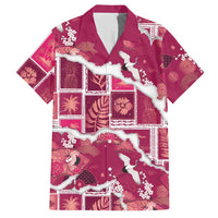 Hawaii Japanese Culture Pink Hawaiian Shirt Spring Cranes Aloha Pattern
