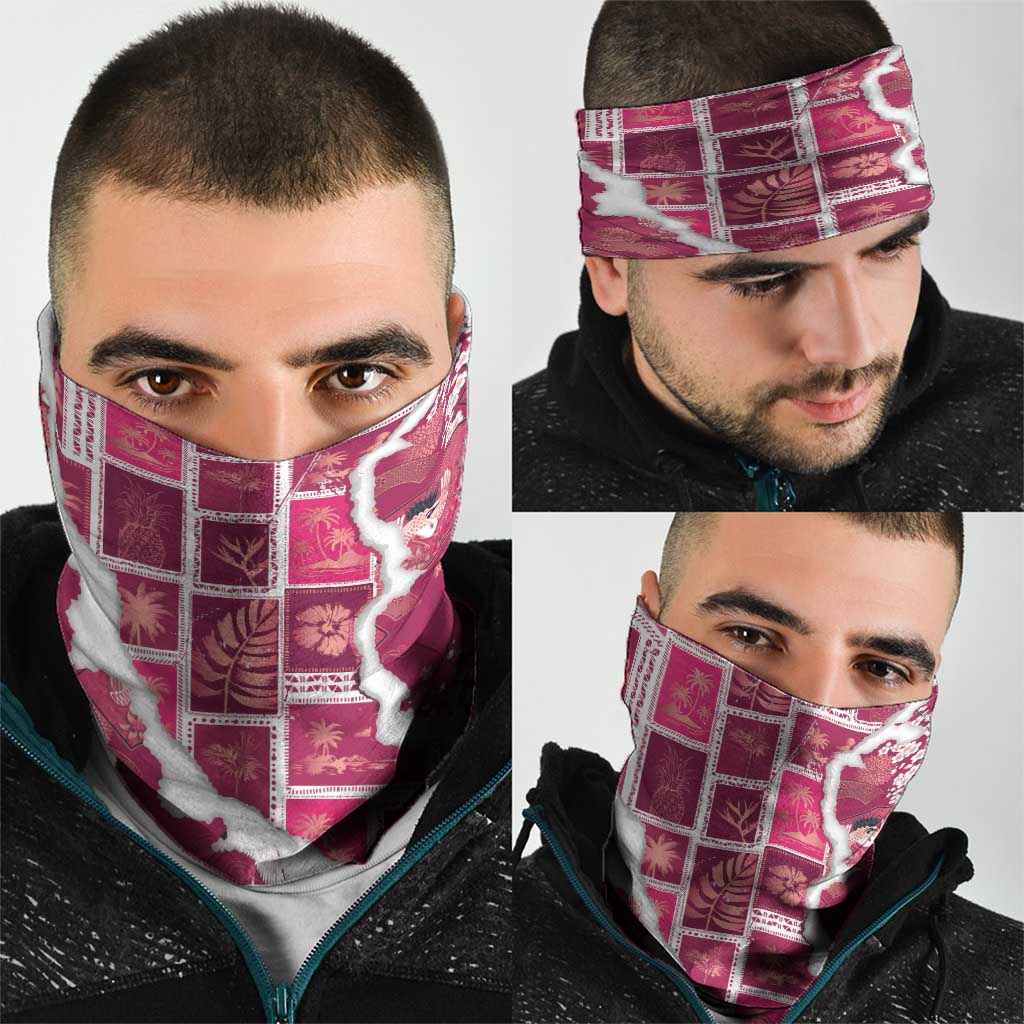 Hawaii Japanese Culture Pink Neck Gaiter Spring Cranes Aloha Pattern
