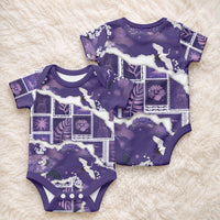 Hawaii Japanese Culture Purple Baby Onesie Spring Cranes Aloha Pattern LT01 - Polynesian Pride