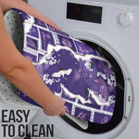 Hawaii Japanese Culture Purple Bathroom Set Spring Cranes Aloha Pattern