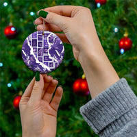 Hawaii Japanese Culture Purple Ceramic Ornament Spring Cranes Aloha Pattern LT01 - Polynesian Pride