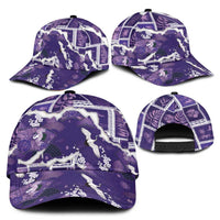 Hawaii Japanese Culture Purple Classic Cap Spring Cranes Aloha Pattern