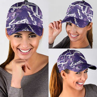 Hawaii Japanese Culture Purple Classic Cap Spring Cranes Aloha Pattern