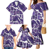 Hawaii Japanese Culture Purple Family Matching Mermaid Dress and Hawaiian Shirt Spring Cranes Aloha Pattern LT01 - Polynesian Pride