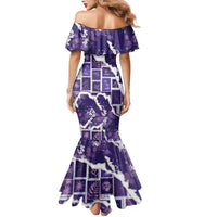 Hawaii Japanese Culture Purple Family Matching Mermaid Dress and Hawaiian Shirt Spring Cranes Aloha Pattern LT01 - Polynesian Pride