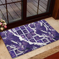 Hawaii Japanese Culture Purple Rubber Doormat Spring Cranes Aloha Pattern LT01 - Polynesian Pride