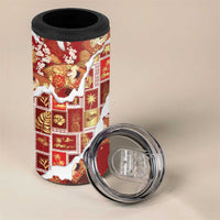 Hawaii Japanese Culture Red 4 in 1 Can Cooler Tumbler Spring Cranes Aloha Pattern LT01 - Polynesian Pride