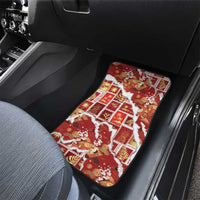 Hawaii Japanese Culture Red Car Mats Spring Cranes Aloha Pattern
