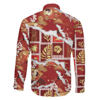 Hawaii Japanese Culture Red Family Matching Puletasi and Hawaiian Shirt Spring Cranes Aloha Pattern LT01 - Polynesian Pride