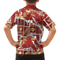 Hawaii Japanese Culture Red Family Matching Summer Maxi Dress and Hawaiian Shirt Spring Cranes Aloha Pattern LT01 - Polynesian Pride